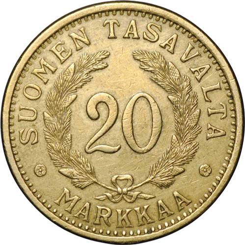 Монета 20 марок 1939 Финляндия