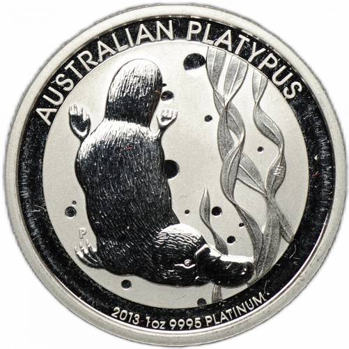 Монета 100 долларов 2013 Австралийский утконос платина Австралия