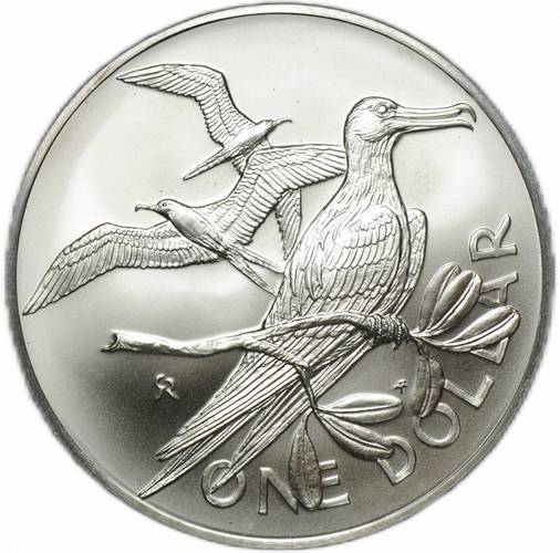 Монета 1 доллар 1973 Птицы BUNC Британские Виргинские острова