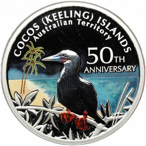 Монета 1 доллар 2005 50 лет управлению Кокосовыми островами Австралия