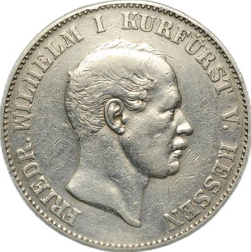 Монета 1 союзный талер 1858 Гессен-Кассель Германия
