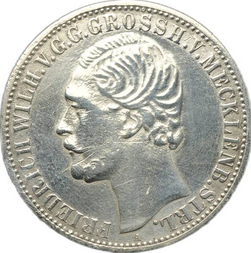Монета 1 талер 1870 Мекленбург-Стрелиц Германия