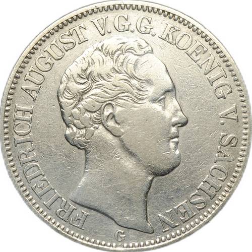 Монета 1 талер 1841 G Саксония Германия