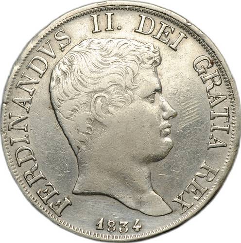 Монета 1 пиастр 120 грано (гран) 1834 Две Сицилии Италия