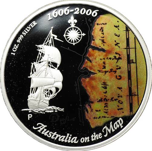 Монета 1 доллар 2006 400 лет открытию 1606 Австралия
