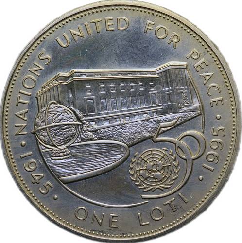 Монета 1 лоти 1995 50 лет ООН Лесото