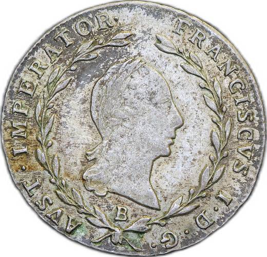 Монета 5 крейцеров 1820 Австрия