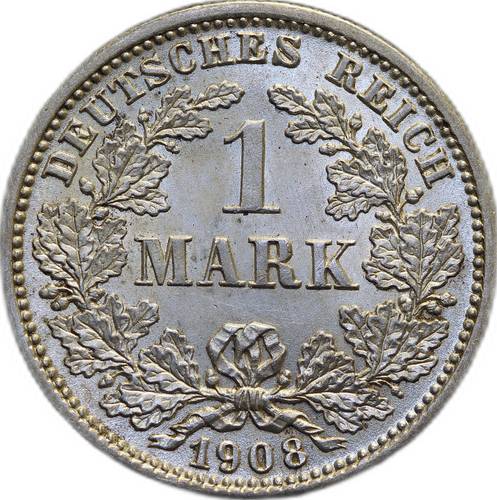 Монета 1 марка 1908 D Германия