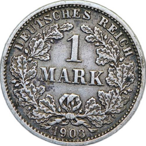 Монета 1 марка 1903 D Германия