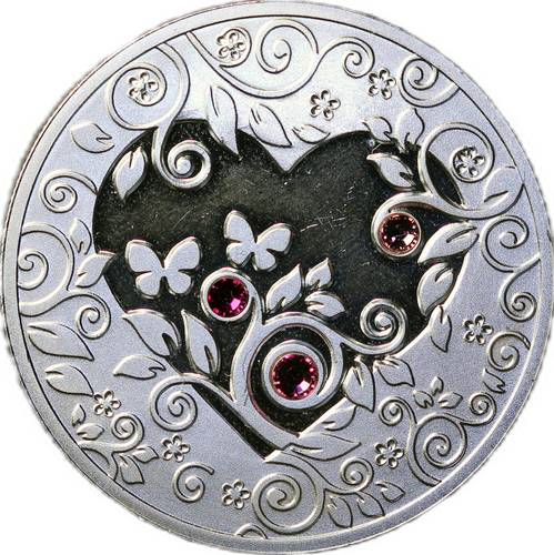 Монета 20 рублей 2010 Мое Сердце День Святого Валентина Беларусь (дефект)