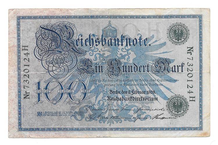 Банкнота 100 марок 1908 Германия Германская империя