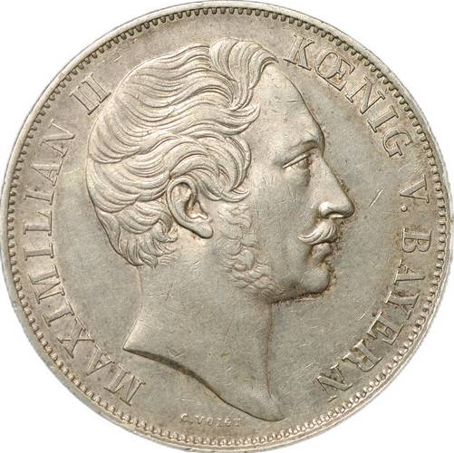 Монета 2 гульдена 1851 Бавария Германия