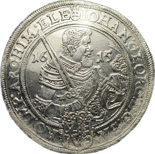 Монета 1 талер 1615 Иоганн Георг I и Август Саксония Германия