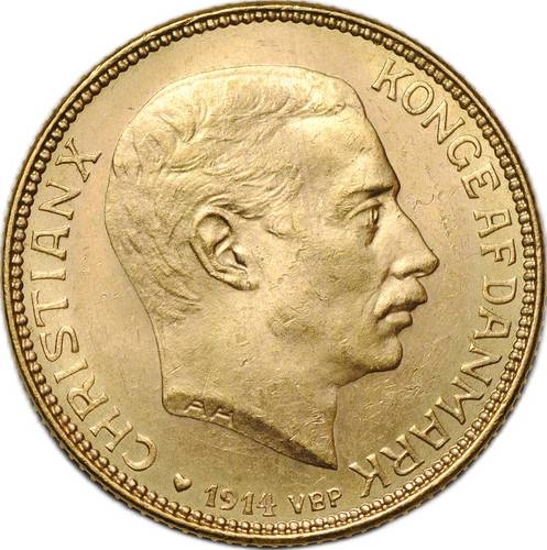 Монета 20 крон 1914 Дания