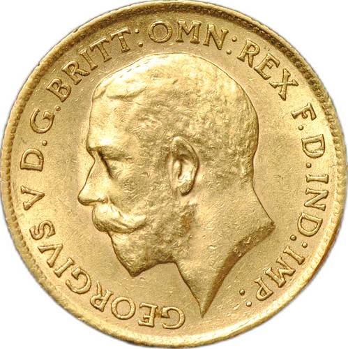 Монета 1/2 соверена (фунта) 1912 Великобритания