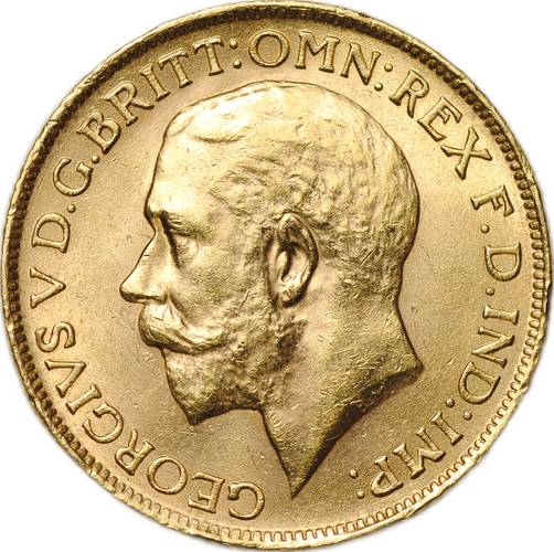 Монета 1 соверен (фунт) 1915 Великобритания слаб ННР MS 61