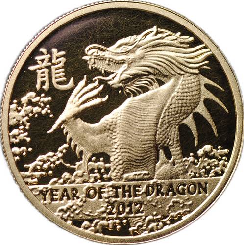 Монета 5 долларов 2011 Год дракона Лунный календарь Ниуэ
