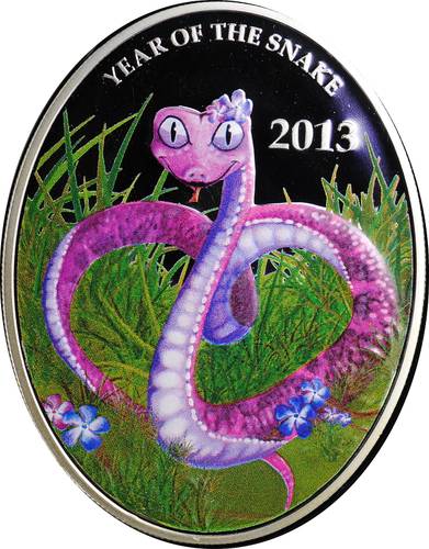 Монета 1 доллар 2013 Год змеи - Змея любви Ниуэ