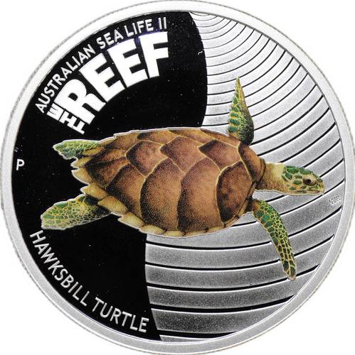 Монета 50 центов 2011 Морская черепаха Риф Австралия
