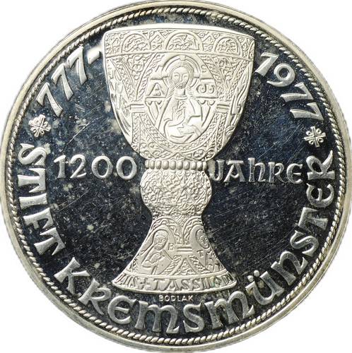 Монета 100 шиллингов 1977 1200 лет Кремсмюнстерскому аббатству PROOF Австрия