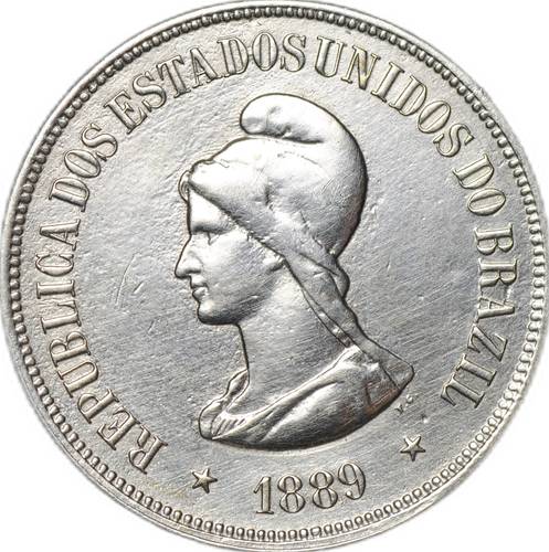 Монета 1000 рейс (реалов) 1889 Бразилия
