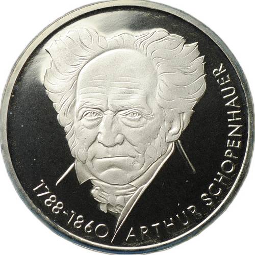 Монета 10 марок 1988 D 200 лет со дня рождения Артура Шопенгауэра Германия ФРГ