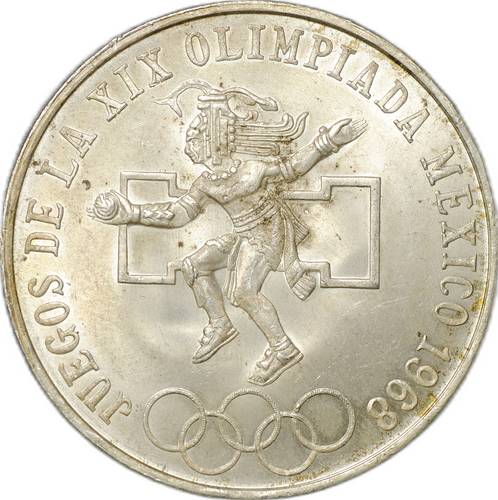 Монета 25 песо 1968 Mo Олимпиада Мехико Мексика