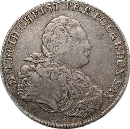 Монета 1 талер 1763 IFoF Фридрих Кристиан Саксония