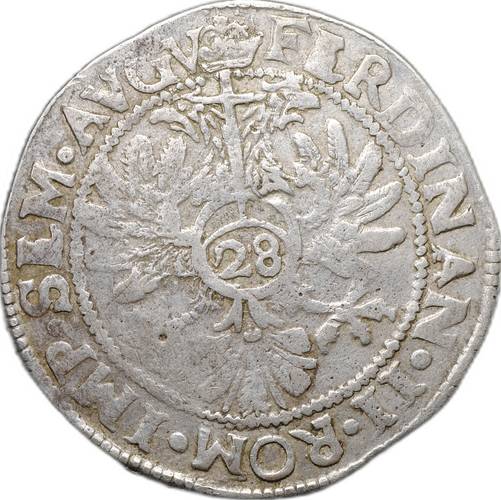 Монета 28 стюверов (флорин) 1624 -1637 Фердинанд II Эмден Священная Римская империя