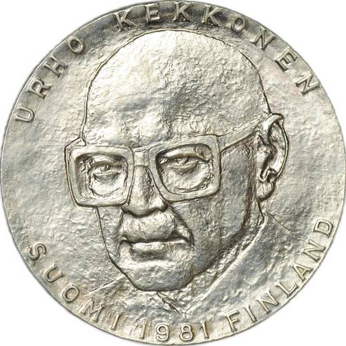 Монета 50 марок 1981 80 лет со дня рождения президента Урхо Кекконен Финляндия
