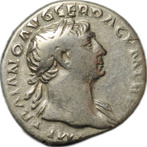 Монета Денарий 111 Траян (98-117) Пакс Римская Империя