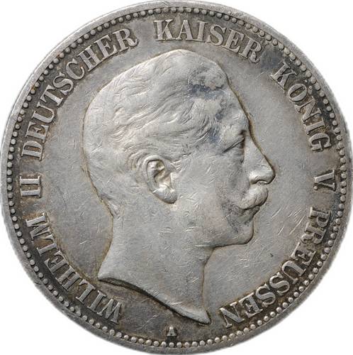 Монета 5 марок 1904 A Пруссия Германия