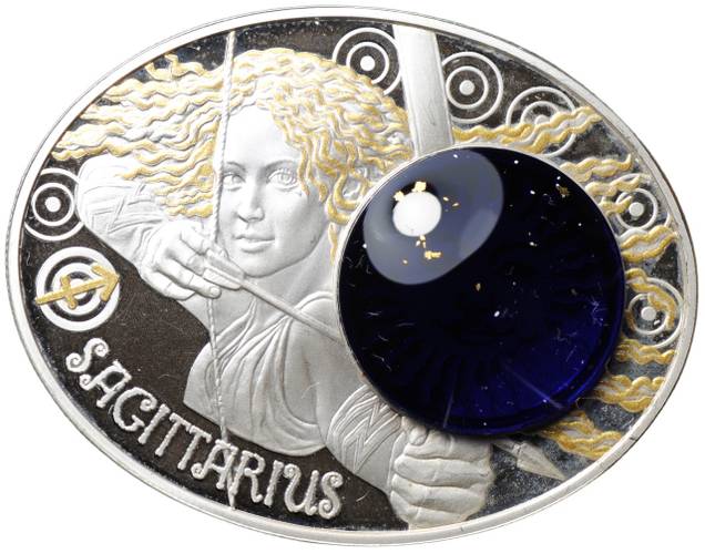 Монета 10 денаров 2014 Знаки зодиака Sagittarius Стрелец Македония
