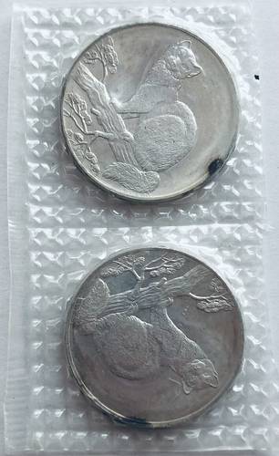 Монета 3 рубля 1995 ЛМД Соболь запайка-сцепка 2 монеты