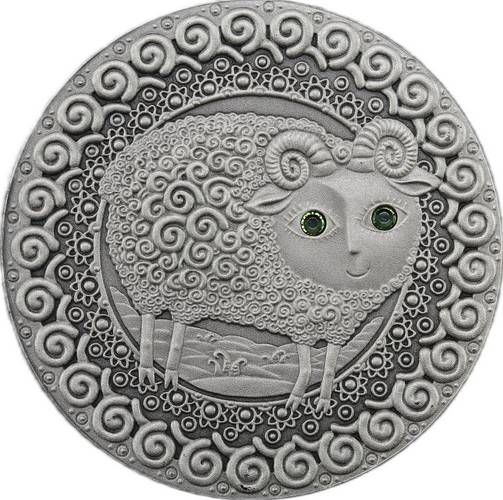 Монета 20 рублей 2009 Знаки зодиака - Овен Беларусь
