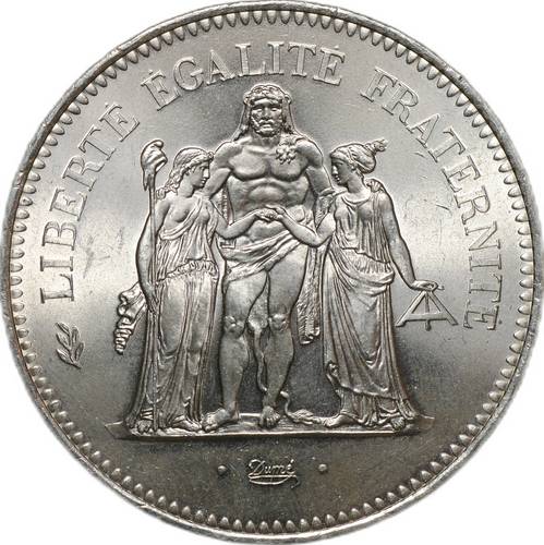 Монета 50 франков 1974 Геркулес Франция