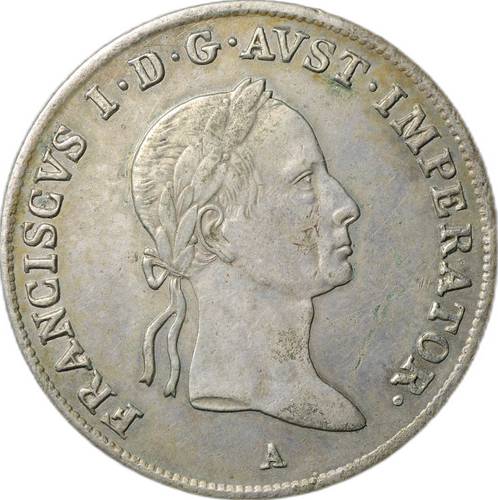 Монета 20 крейцеров 1835 A - Вена Франц I Австрия