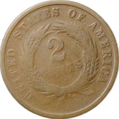 Монета 2 цента 1866 Union Shield США