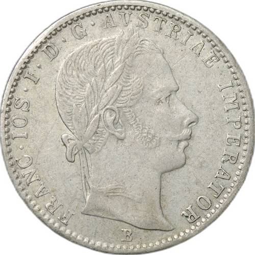 Монета 1/4 флорина 1859 B - Кремница Маленький орел Австрия