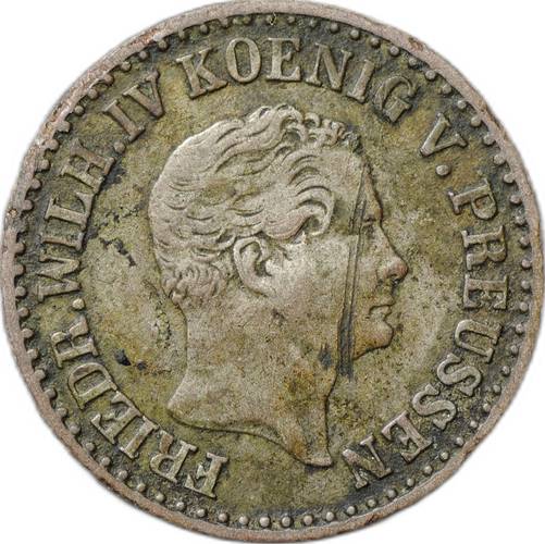 Монета 1 серебряный грош 1850 Пруссия