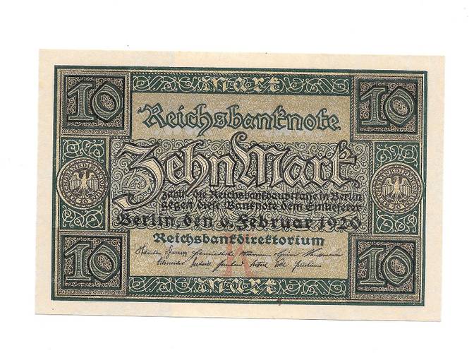 Банкнота 10 марок 1920 Германия Веймарская республика