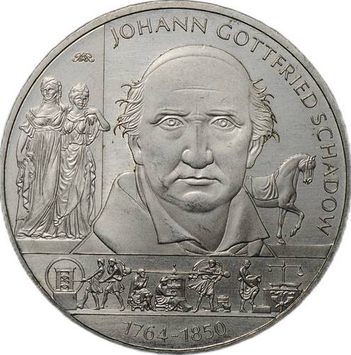 Монета 10 евро 2014 250 лет со дня рождения Иоганна Готфрида Шадова медно-никелевая Германия