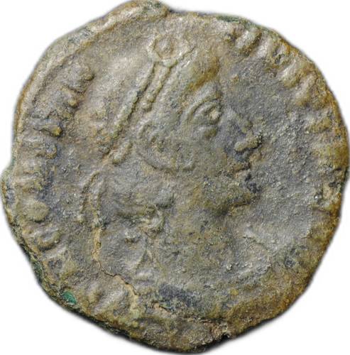 Монета Фоллис Констанций II (337-361) Солдат пронзает всадника Римская Империя