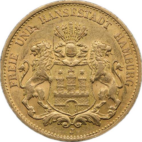 Монета 20 марок 1897 Германская империя