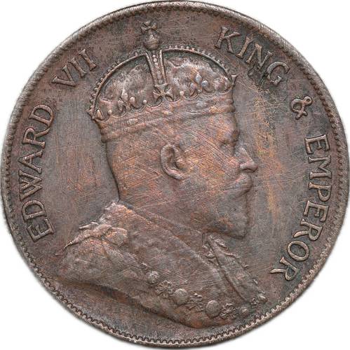 Монета 1 цент 1902 Гонконг