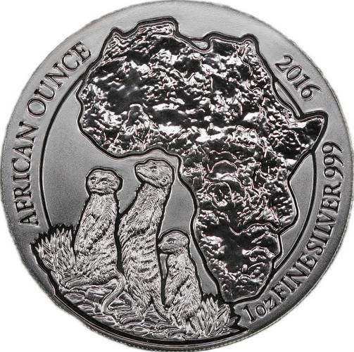 Монета 50 франков 2016 Сурикат Руанда