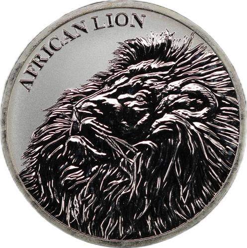Монета 5000 франков 2018 Африканский лев Чад