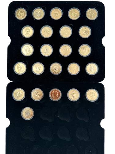 Набор 1 доллар 2007-2016 Президенты США 24 монеты позолота Императорский МД