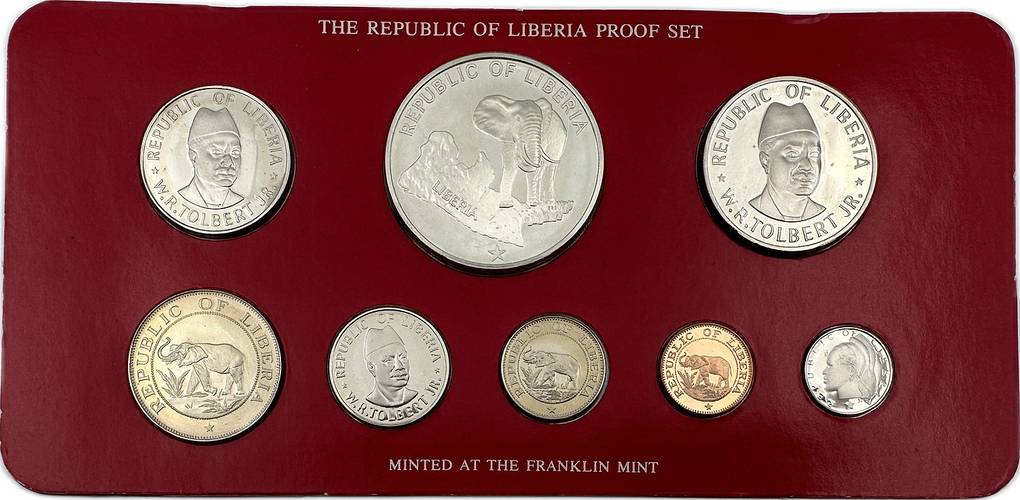 Годовой набор 1, 2, 5, 10, 25, 50 центов 1, 5 долларов 1979 PROOF Либерия