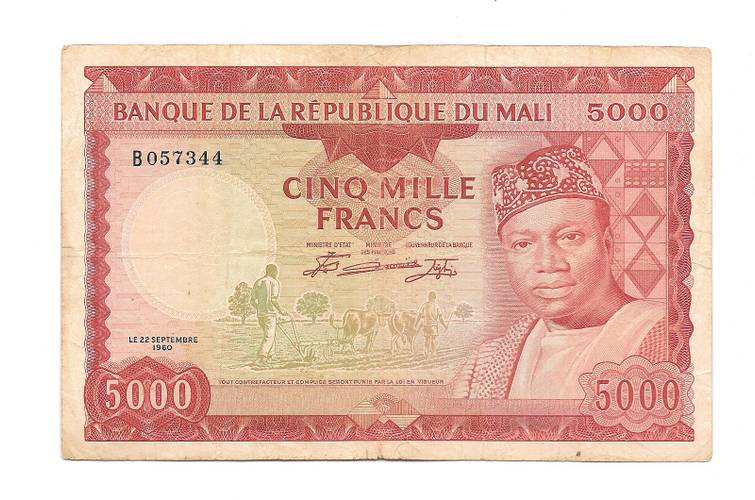 Банкнота 5000 франков 1960 Мали